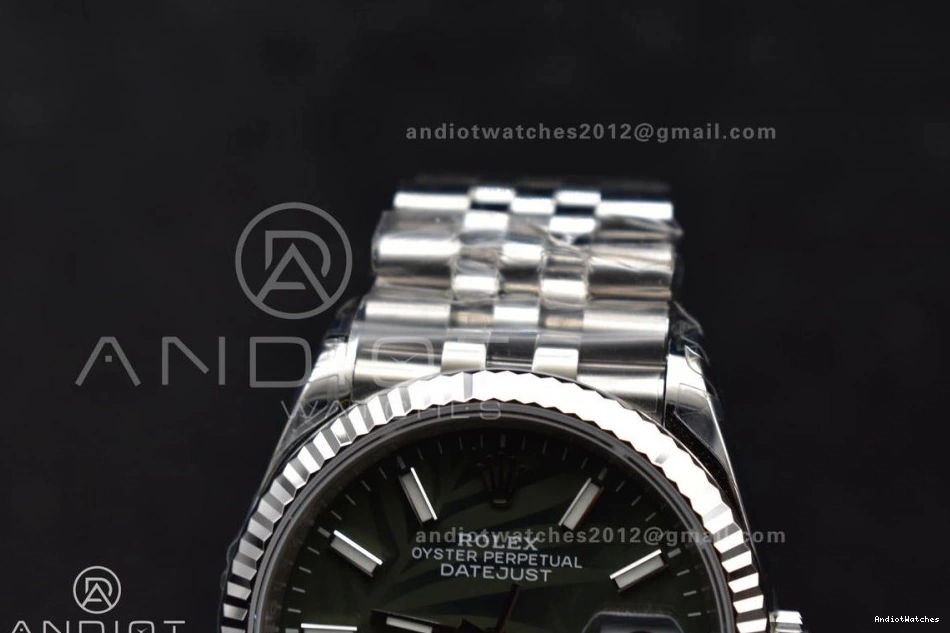 Jubilee Dial on Trendsetting VS Best Leaf 576 904L Steel Bracelet VSF SS DateJust Edition 36 Green 1:1 126234 0330